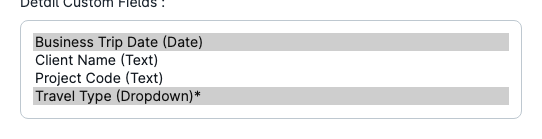 Detail Custom Fields